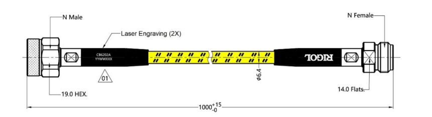 RIGOL CB6202A ВЧ-кабель N(M)–N(F), 100 см, DC–18 ГГц
