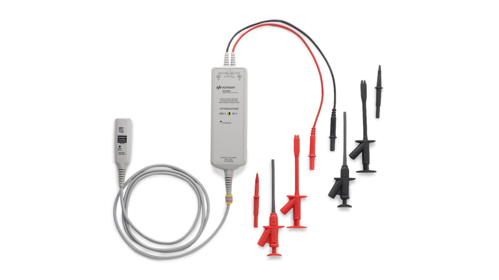 Keysight N2790A высоковольтный дифференциальный пробник: 100 МГц, 50:1/500:1, 8 МОм / 3.5 пФ, ±1400 В.