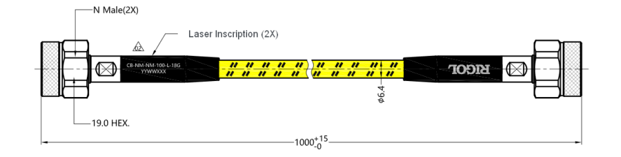 RIGOL CB-NM-NM-100-L-18G ВЧ-кабель N(M)–N(M), 100 см, DC–18 ГГц
