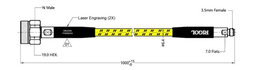 RIGOL CB6204A ВЧ-кабель N(M)–3,5 мм(F), 100 см, DC–18 ГГц