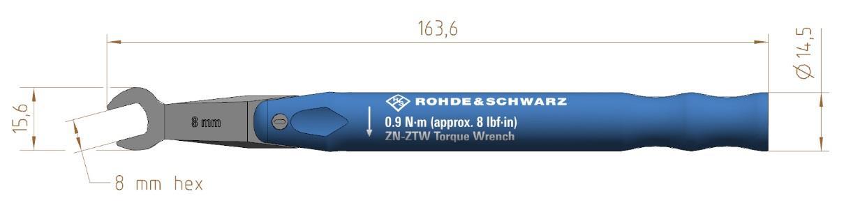 Динамометрический ключ для разъёмов 3.5/ 2.92/ 2.4/ 1.85 мм, 0.9 Н·м (для FSW26/43/50/67)