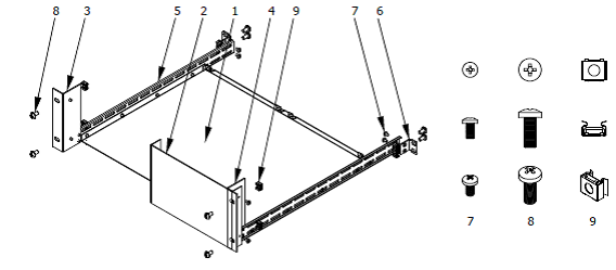 Rigol RM-2-DP800 комплект крепежа 2-х корпусов RIGOL DP800 в стойку 19”