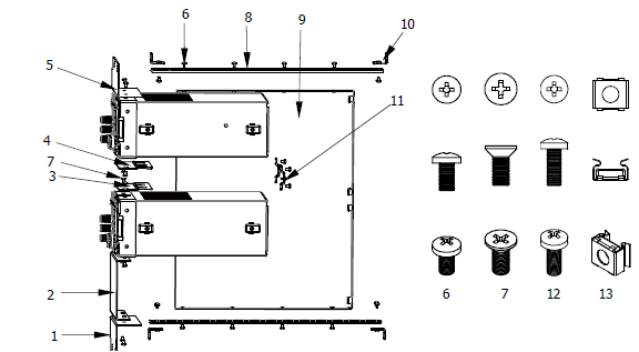Rigol RM-2-DP700 комплект крепежа 2-х корпусов RIGOL DP700 в стойку 19”